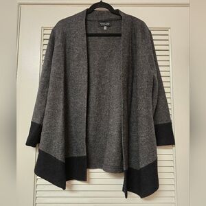 Black Label by Evan-Piccone - (NWOT) Grey & Black Open Long-Sleeve Sweater